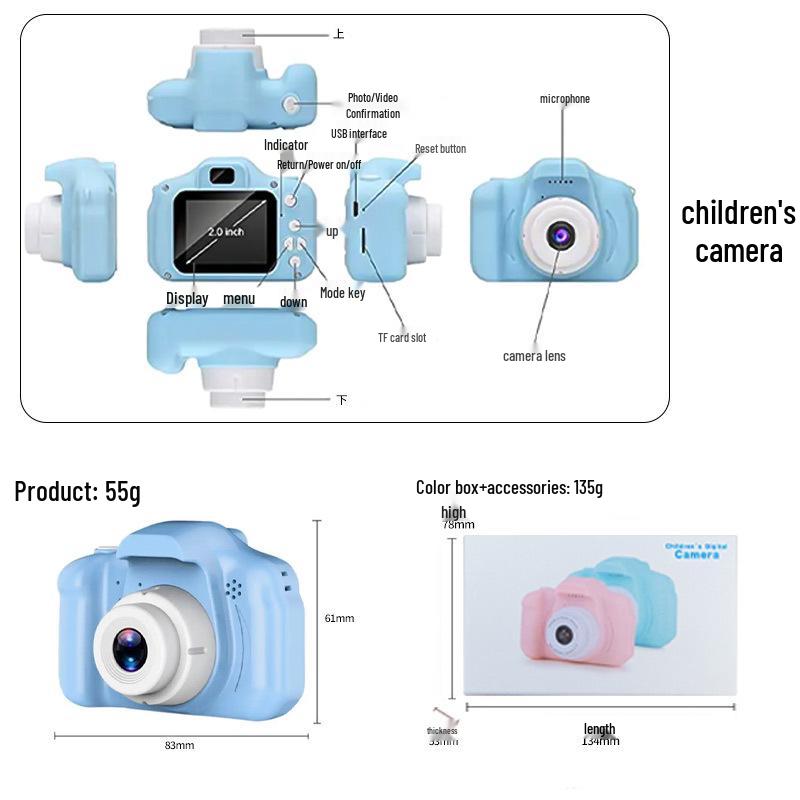 Cross-Border Digital Cartoon Kids Mini SLR Sports Camera Toy