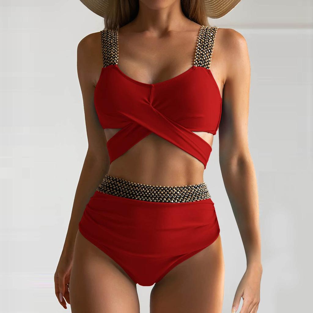 Женский купальник с разрезом бикини, купальник с высокой талией и разрезом на животе, купальник бикини