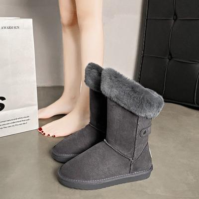 Женские полусапожки новые бархатные утепленные теплые универсальные с рукавом на толстой подошве хлопковые ботинки большого размера