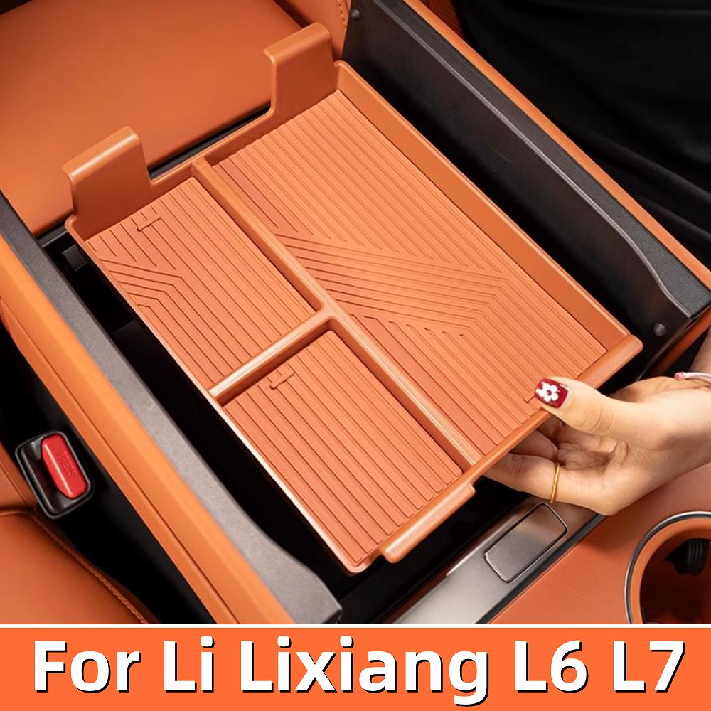 Для Li Lixiang L6 L7 2024 ABS Органайзер для хранения под центральной консолью автомобиля Ящик для хранения подлокотника Автостайлинг Аксессуары для интерьера