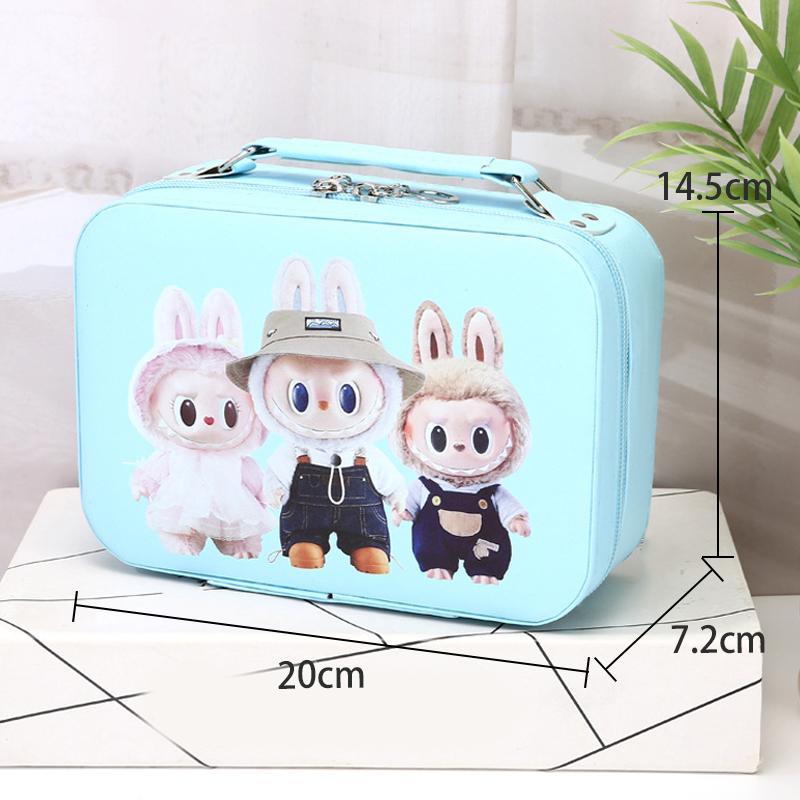 Милая мультяшная косметичка Labubu, многофункциональная ручная переносная сумка для хранения, маленькая квадратная сумка для подарков на день рождения детей