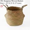 Seaweed Wicker Basket for Dirty Cloth, Laundry Storage Bakset, Hand Woven, FLower Plant Pot, Home Garden Cesta Mimbre
