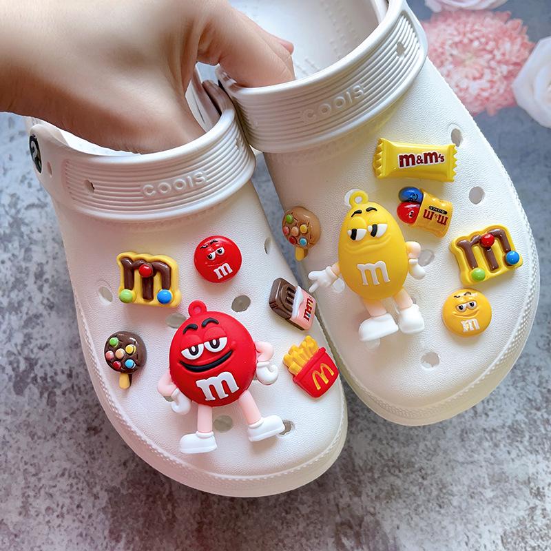 M&M's Candy Bean Clog Shoe Flower Decoration 3D Shoe Buckle Set for DIY Garden