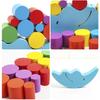 Stacking Balance Montessori Wooden Moon Balance Block Game Fine Motor Training Educational Toys For Children Kids