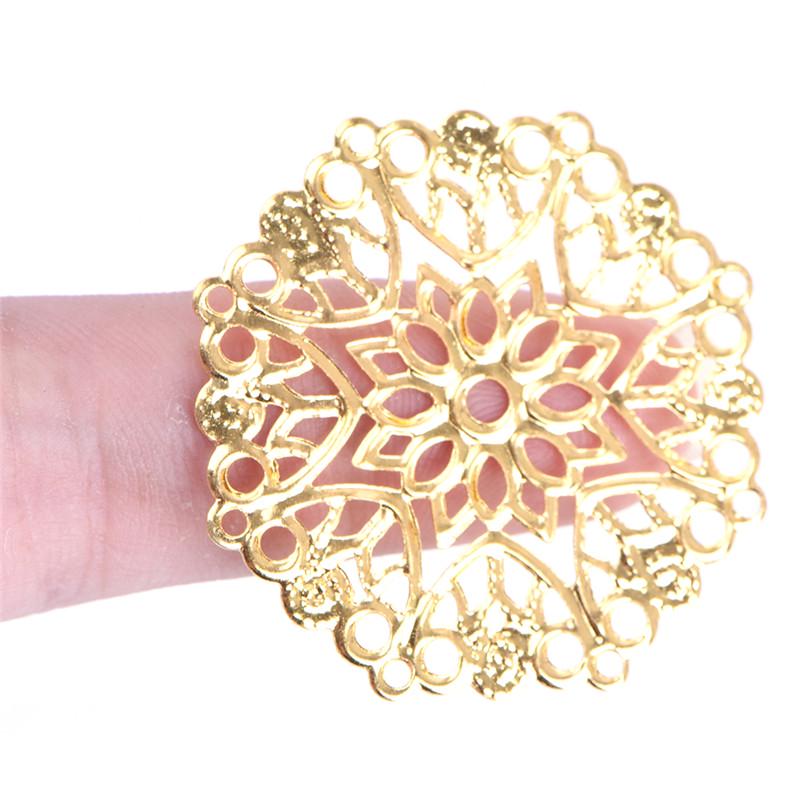 50 шт. бронзовые филигранные цветочные соединители для рукоделия, аксессуары для изготовления ювелирных изделий