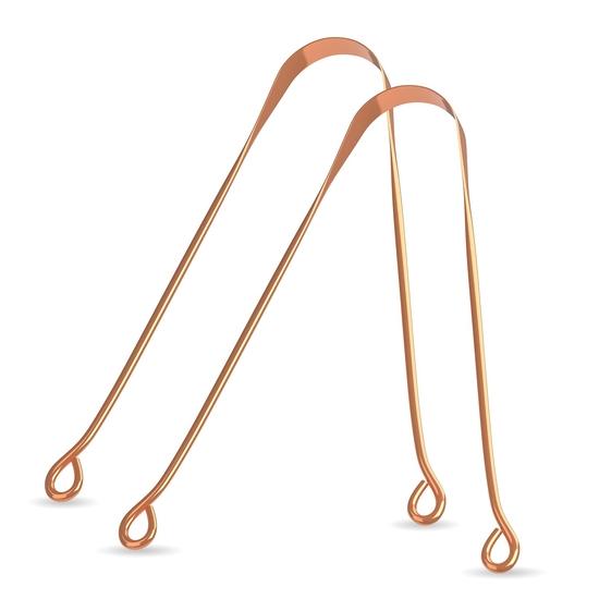 Zandu Медный очиститель языка (Упаковка из 2 шт.) :Антимикробный очиститель языка для поддержания здоровья полости рта | Удобная и гибкая ручка