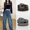 Y2K Round Rivet Belt Harajuku Jeans Belts Fashion Carved Waist Strap