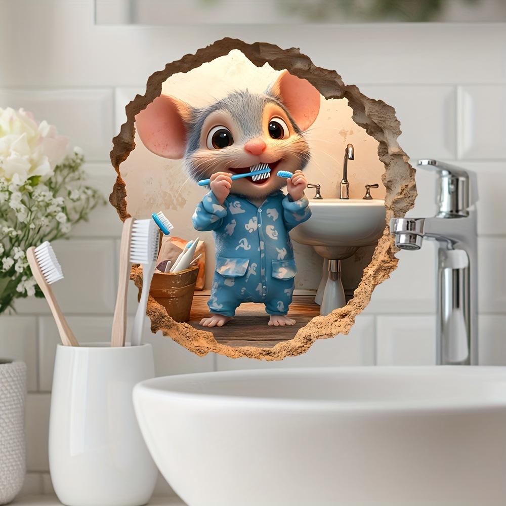 Christmas Cartoon Cute Little Mouse Hole Sticker DIY Living Room Entrance Wall Beautification Decorative Wall Sticker