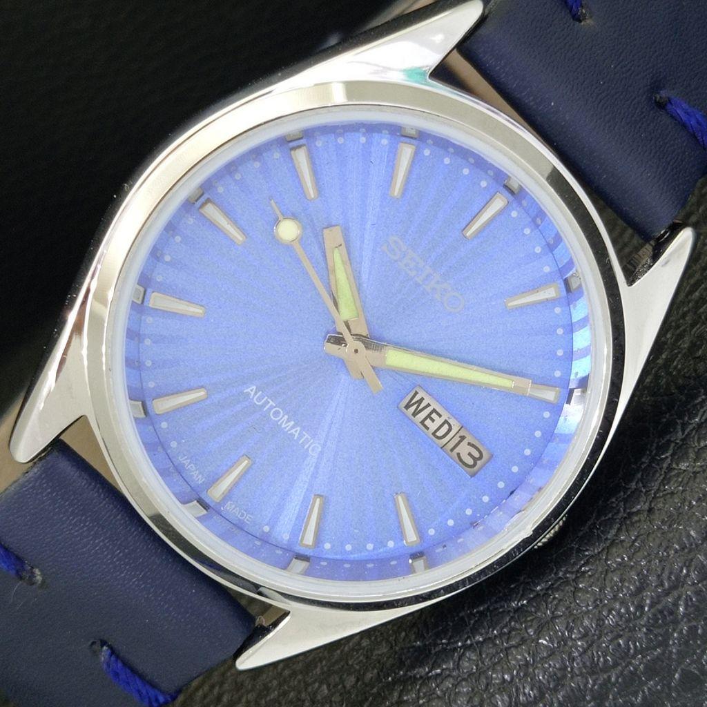 ВИНТАЖНЫЕ ВОССТАНОВЛЕННЫЕ МУЖСКИЕ АВТОМАТИЧЕСКИЕ ЧАСЫ SEIKO 6309A ЯПОНИЯ С СИНИМ ЦИФЕРБЛАТОМ a701725-5