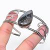Natural Labradorite Gemstone 925 Sterling Silver Cuff Bangle Adjustable T9r19