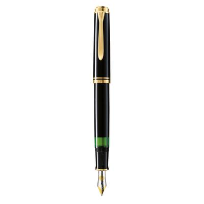 Перьевая ручка Pelikan M Medium Black Souveraine M600 для ингаляций, обычный импортный продукт