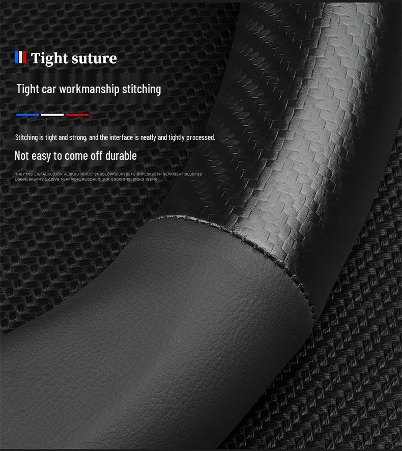 Changan Kuayue D5 Leather & Carbon Fiber Steering Wheel Cover, No-Sew Design