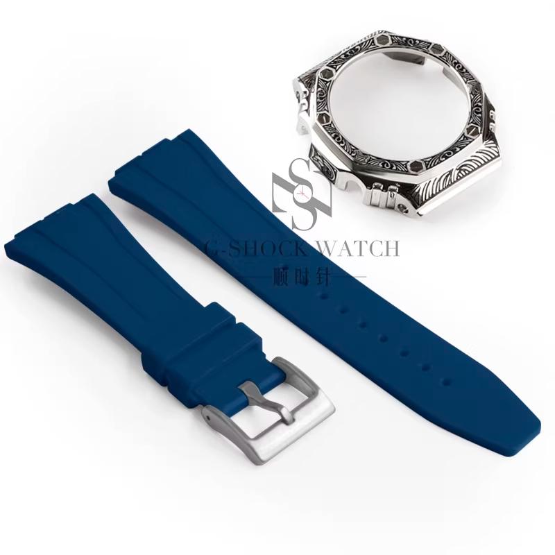GA2100 Для Casio Дуб Фермерский Резьба Металлический Корпус Ремешок из Смолы GA2100/2110 Модифицированный Резьба GM2100 GBM2100 Корпус Аксессуары для Часов