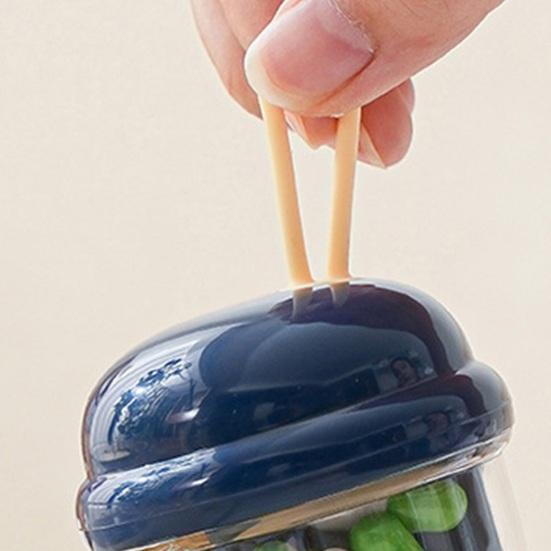 Mini Pill Storage Box with 4 Compartments Clear Visible Portable Travel Pill Case Medication Dispenser Capsule Pill Organizer Container