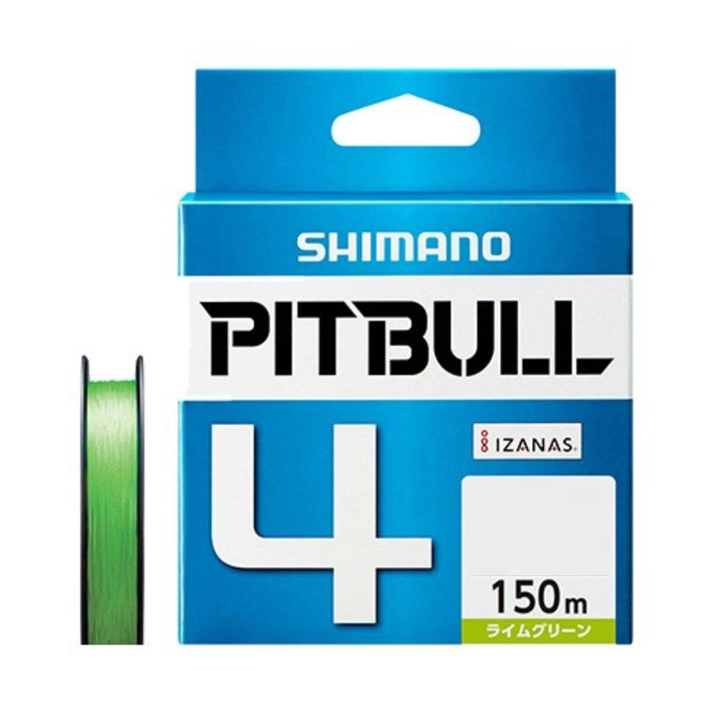 SHIMANO Плетеный шнур Pitbull PE Line, 4-жильный, 150 м, 0.6, Лаймово-зеленый, 12.5lb, PL-M54R Леска