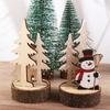 Christmas Wooden Accessories Wooden Craft Cartoon Cute Santa Christmas Desktop Ornaments Creative Fashion Holiday Supplies