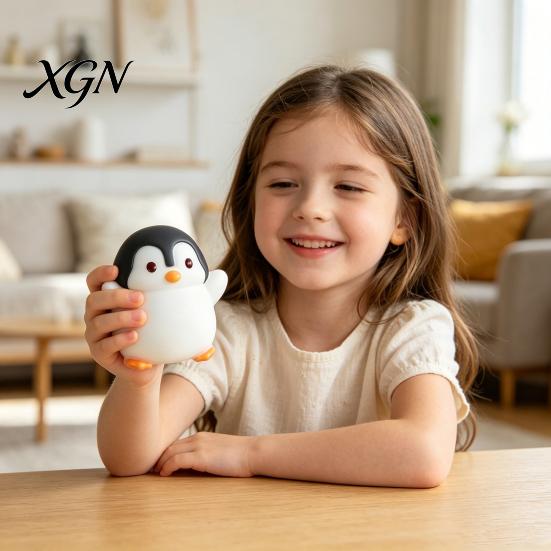 Bright Color Squeeze Toy with Cuet Penguin Shape Fidget Stress Relief TPR Material Sensory Soft Figure for Kids Teens Adults Cute Animal