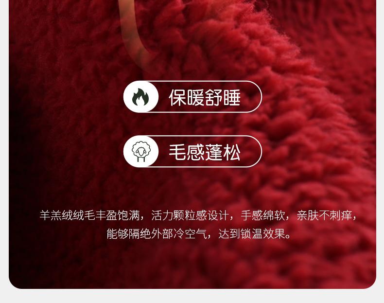 Xuan Liang [Антистатический] Новый китайский стиль Пижама для мужчин Зимняя с толстым овечьим флисом Красный Набор для дома