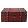 Vintage Wooden Storage Box Decorative Treasure Jewelry Chest with Lock Home Decoration6282?2301