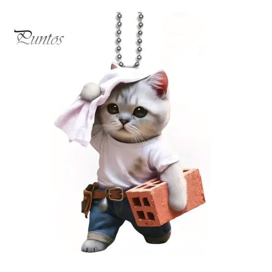 Подвеска в виде кошки, подвесное украшение для автомобиля, реалистичное животное, кошка, зеркало заднего вида, подвесной декор, акриловый автомобильный шарм, подарок на вечеринку и фестиваль для автолюбителей