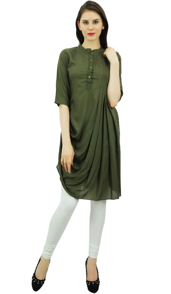 Bimba Womens Chic Style Cowl Kurti Designer Cotton Kurti Casual Wear Tunic