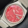 VINTAGE SEIKO 5 AUTOMATIC 6309A JAPAN MENS ARABIC RED COLOR DIAL WATCH A701664-5 R206c-a701664