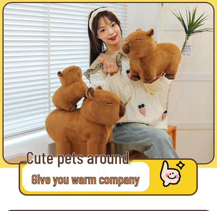 Cute Plush Capybara Doll & Pillow - Lying Version Birthday Gift