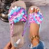 Мода 2024 года, высококачественная женская обувь, летние женские тапочки, разноцветные, с открытым носком, с косами, на низком каблуке, большие размеры, повседневные тапочки для женщин