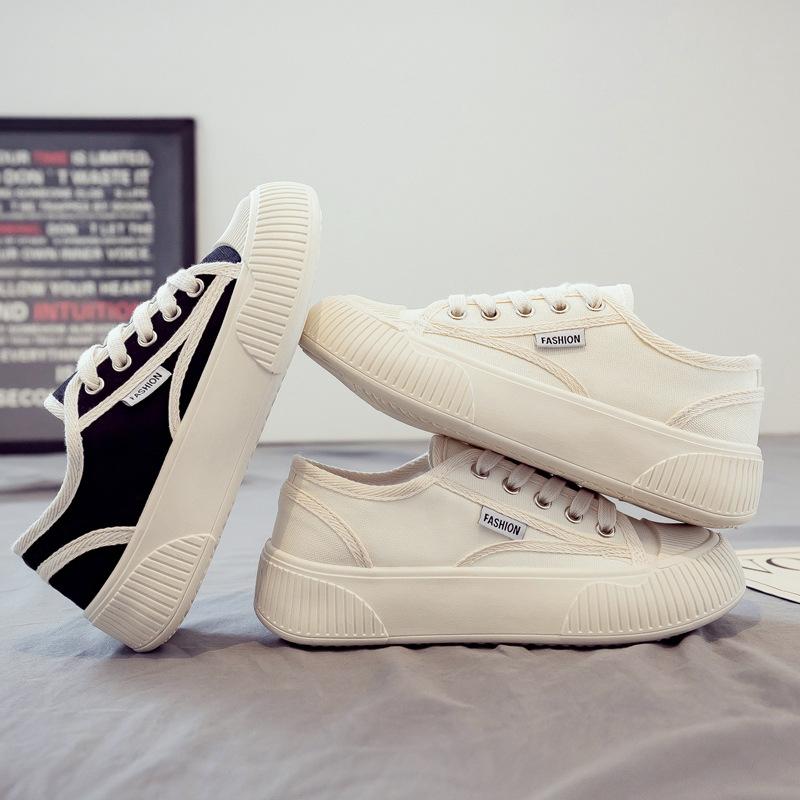 Мода 2025 Весна и Лето Новые парусиновые туфли Женские Летние Дышащие Студенческие Парусиновые Популярные Женские Туфли