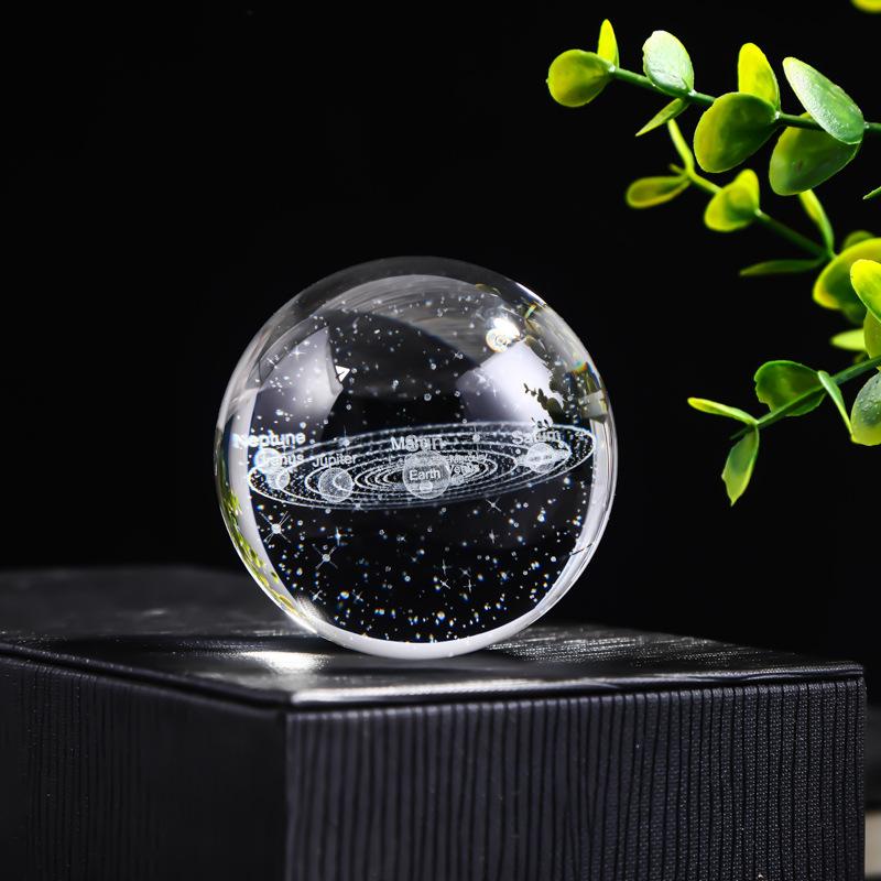 3D прозрачный хрустальный шар, облако, земля, звездное небо, шаровые украшения, поделки, подарки, офисные лазерные резные лунные украшения