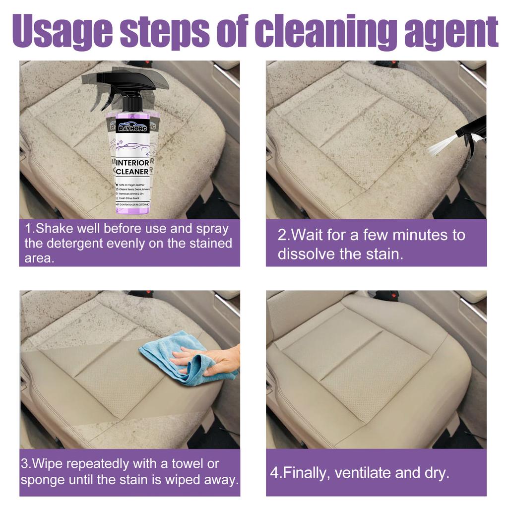 Rayhong Car Seat Cleaner Средство для удаления пятен на внутренних панелях сидений, средство для ремонта и технического обслуживания