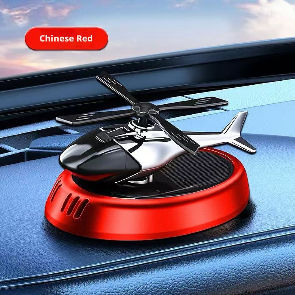 New Solar Rotation Helicopter Car Fragrance Diffuser Premium Auto Perfume Ornament Car Center Console Decor Long Lasting Scent