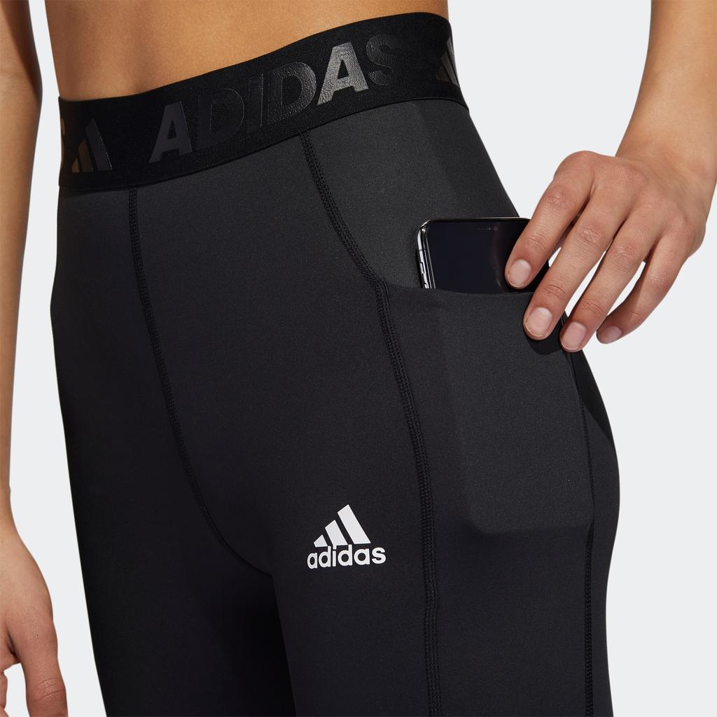 Adidas High Waist Elastic Striped Training Tights Women Bottoms Black GR8248