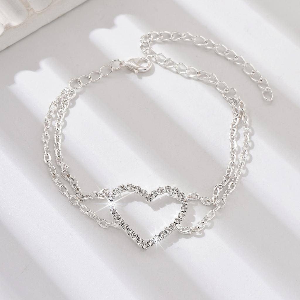 1 шт. Женская европейская и американская трендовая многослойная цепочка для ног с подвеской в виде сердца, для улицы, туризма, пляжа, банкета, вечеринки, фестиваля, подарок