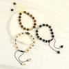 Geometric Style Handcrafted Bracelet Unisex Elastic 8mm Tiger Eye Black Agate Jewelry Stone