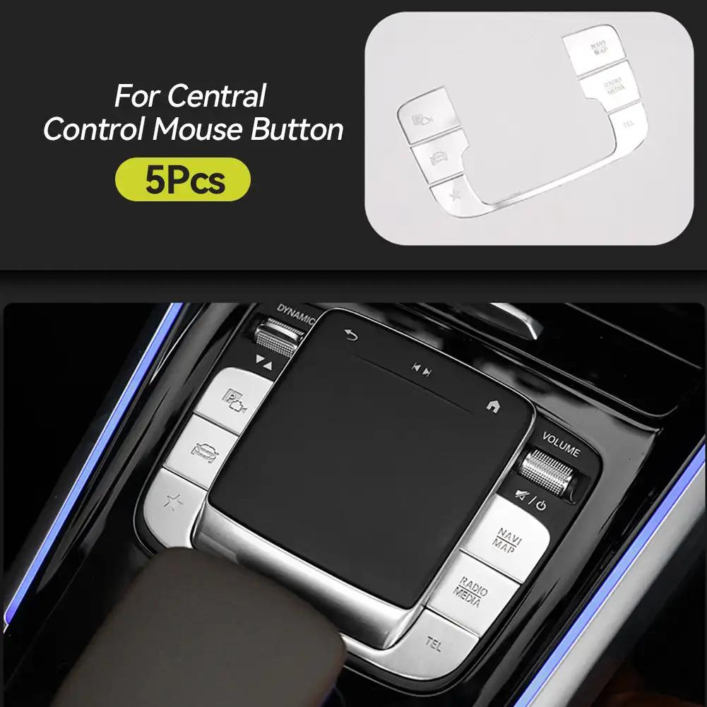 Car Steering Wheel Air Conditioning Button Covers Sticker Ignition Start Button Decor Cover Trim For Mercedes Benz GLB GLA CLA