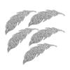 5pcs Iron On Rhinestone Patches Silver Leaves Pattern Patches Iron On Patches  For DIY Crafts