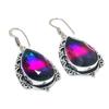 Bi-Color Tourmaline Handmade 925 Sterling Silver Jewelry Earring 2.05" m5K79
