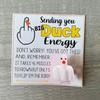 Middle Finger Duck Funny Duck Lucky Charm Gift with Encouraging Card Sending You Big Duck Energy Ornament Inspirational Gift for Friends Family