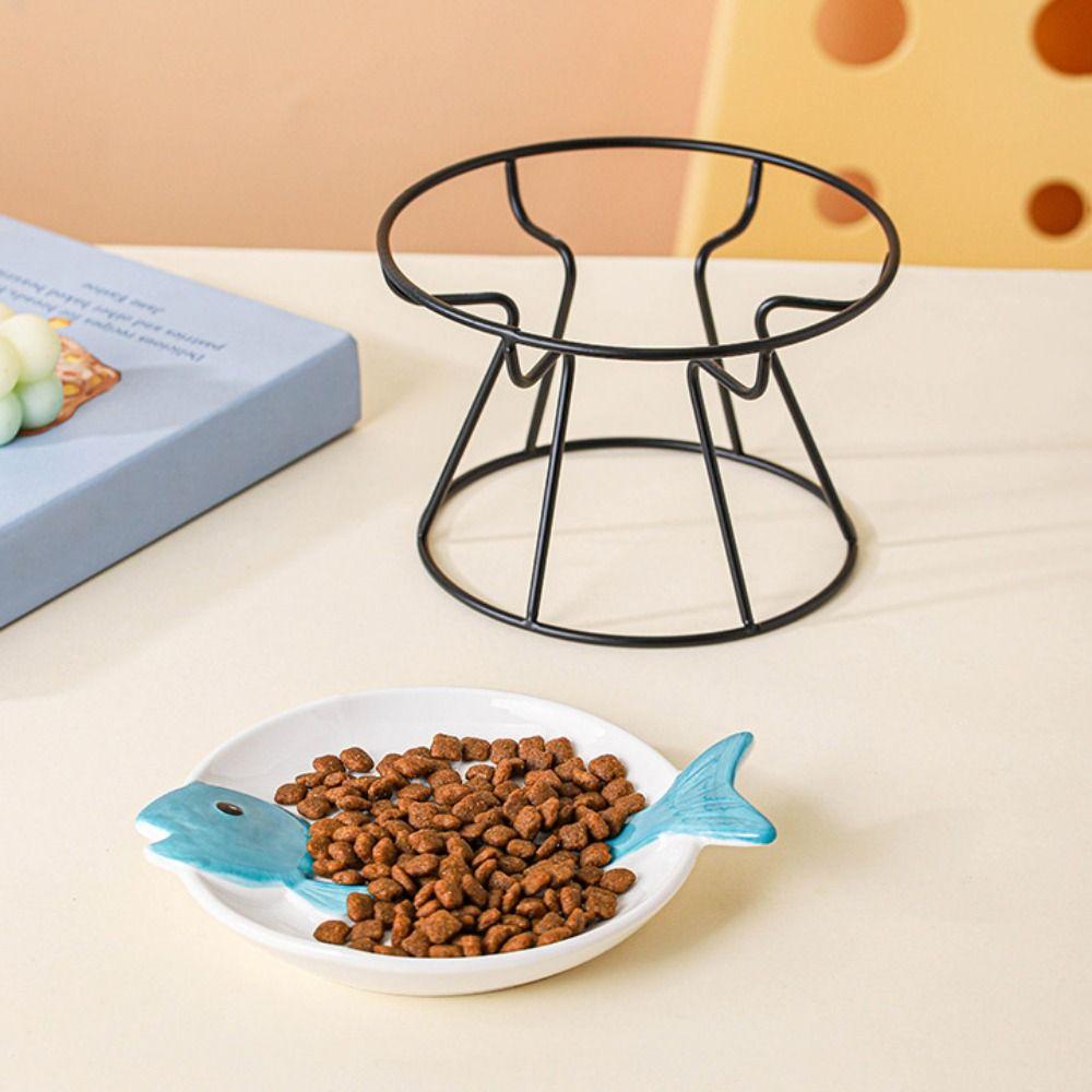 Ceramic Pet Food Water Bowl Cute Raised Pet Feeder Easy To Clean Pet Food Dispenser  Pet Supplies