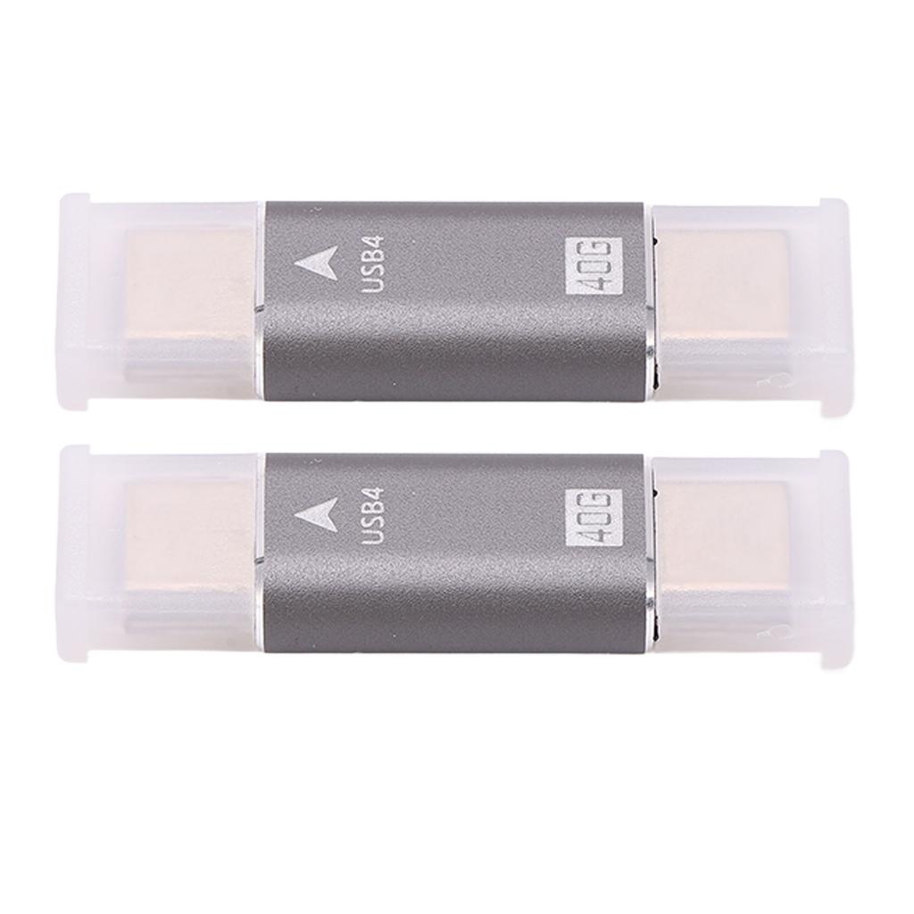 2Pcs USB C Male to Male Adapter 8K 40Gbps 100W Fast Charging Alloy Compact Mini USB C Adapter Connector for PCs