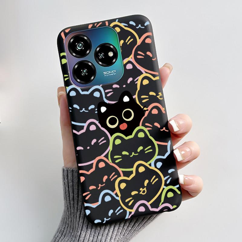 Для ZTE Axon 60 Lite / Blade V60 Vita / Nubia V60 Дизайнерский Чехол Милый Сердечко Кролик Чехол Черный Мягкий Силикон Защитная Крышка