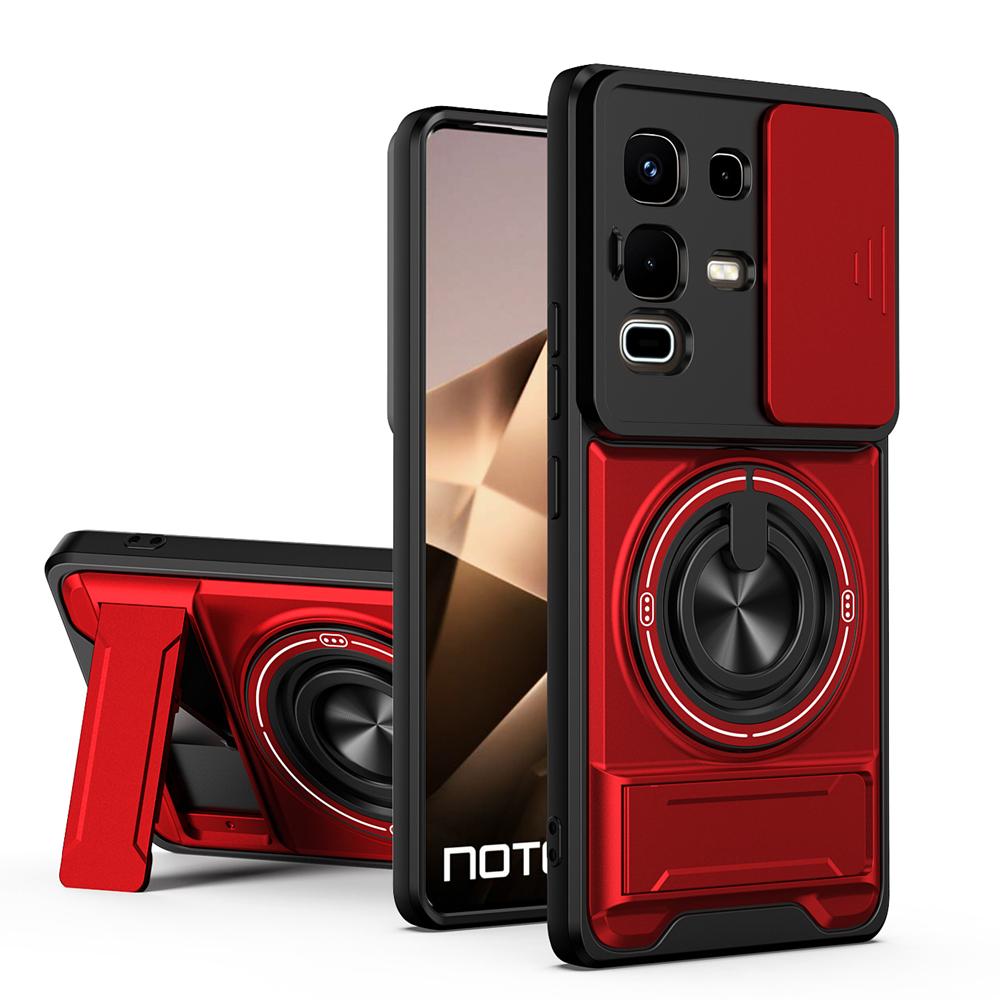 KEYSION Магнитный чехол для телефона Infinix Note 50 4G 50 Pro+ 50S 50X 5G Защита камеры со сдвижной крышкой Вертикальная подставка Ударопрочный чехол