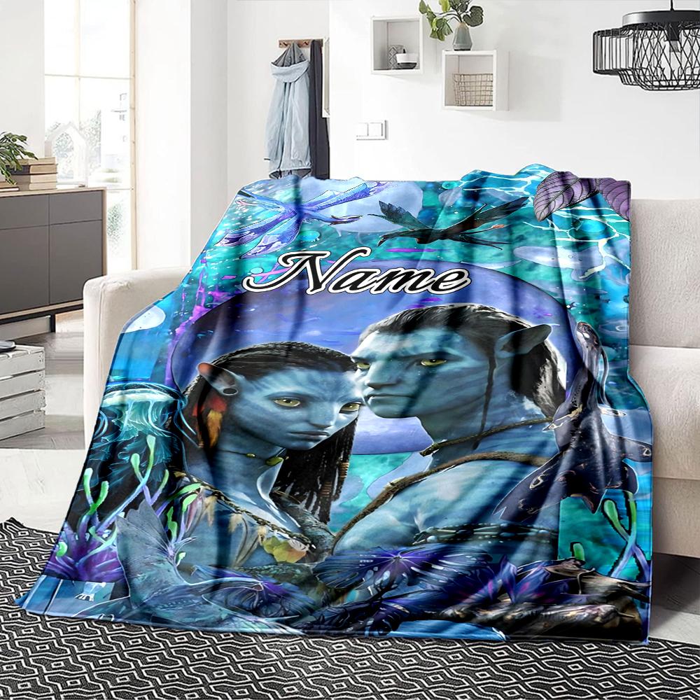 Custom Name Avatar Water'S Journey Party Blanket For Couch Bed Plush Cozy Fuzzy Blanket Super Soft Warm Blankets For Fall And Winter 0916290