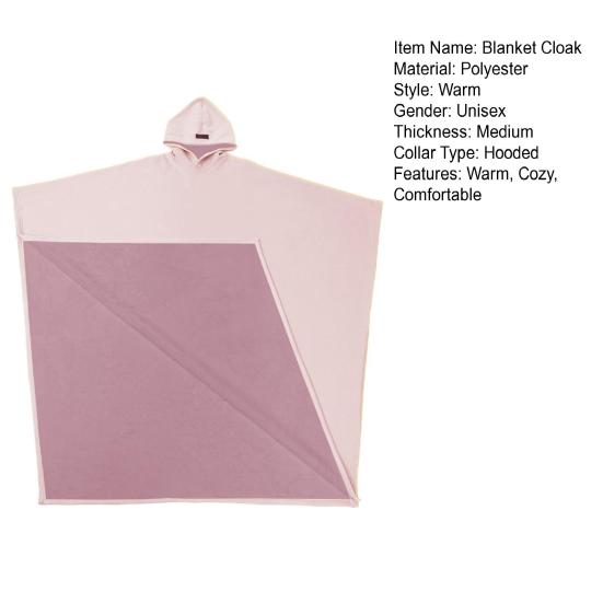 Oversized Blanket Cloak for Women Men Adults Unisex Loose Fit Fleece Hoodie Cloak Winter Warm Plush Wearable Blanket Robe