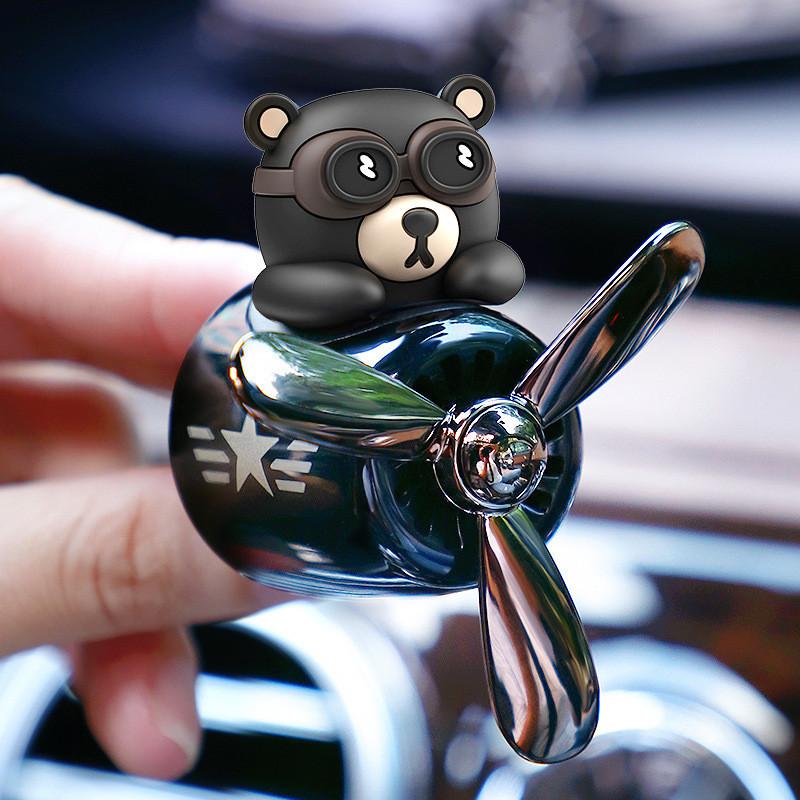 Car Fragrance Auto Air Freshener Cool Bulldog Pilot Rotating Propeller Air Outlet Perfume Flavoring Accessories