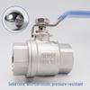 1" 304 Stainless Steel Full Bore Internal Thread Ball Valve, 2-Piece Straight Through DN15 Water Switch Valve