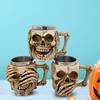Stainless Steel Mug Halloween Beer Cup Resin 3D Goblet Mug With Skull and Bones Design Coffee Cup Halloween Gift