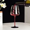 Бокал для красного вина из хрусталя класса люкс большой вместимости, с красной ножкой и черным дном, бокал для бургундского вина, креативный розовый бокал с бантом