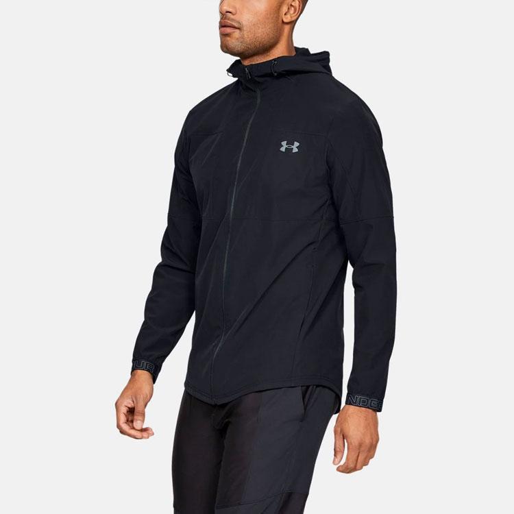 Under Armour Vanish Woven Colorblock Hooded Jacket Men Outerwear Black 1345725-001